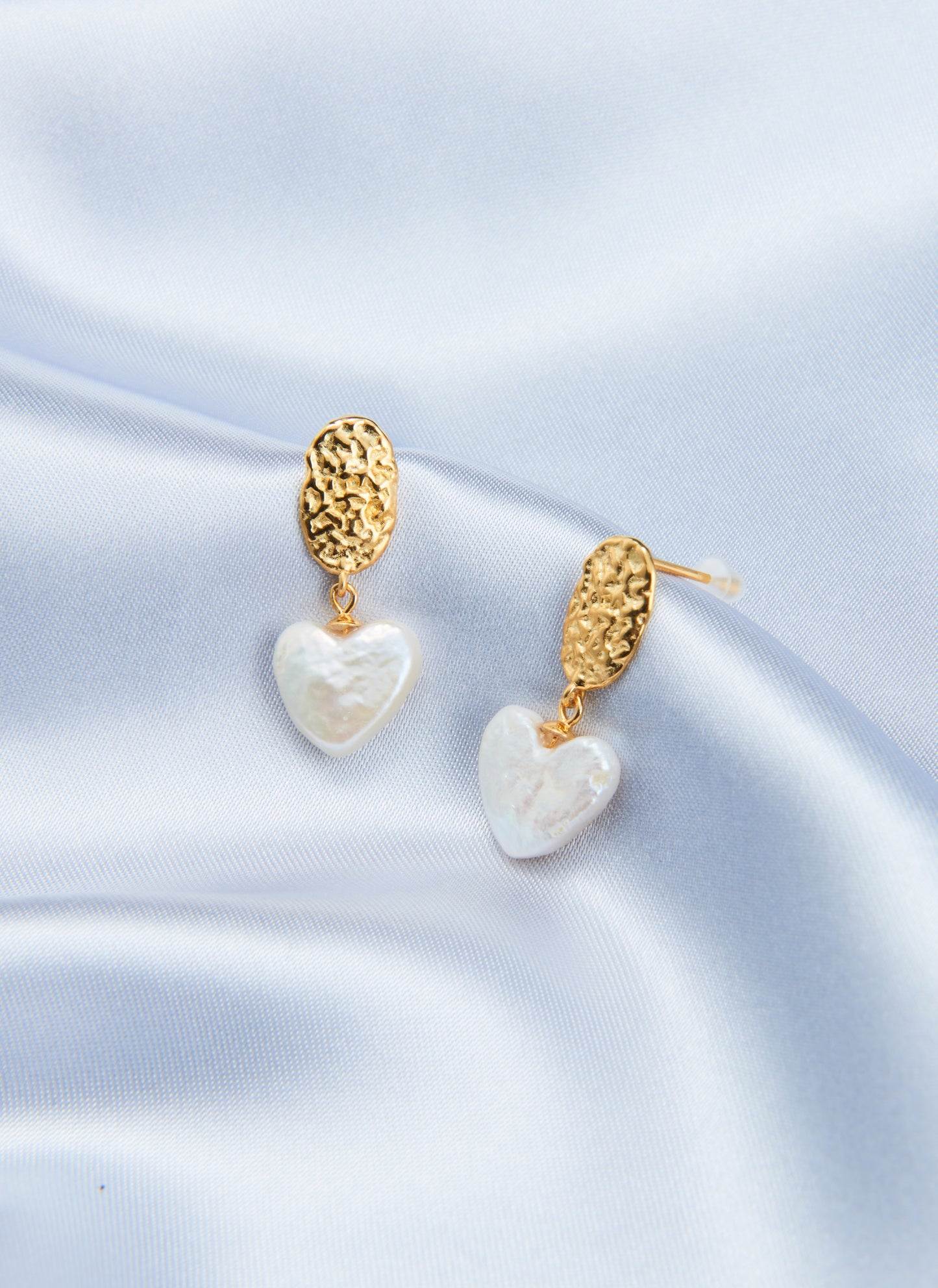 Vintage Heart Pearl Earrings