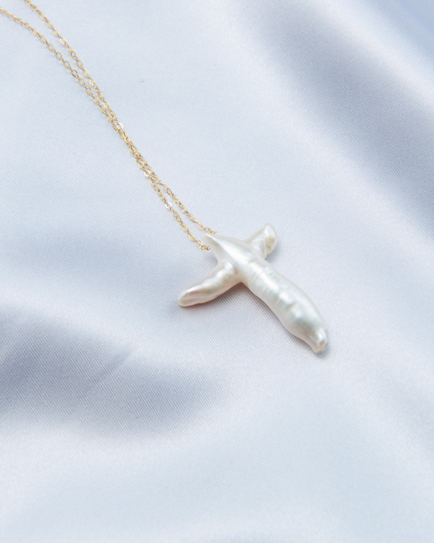 Cross Baroque Pearl Necklace