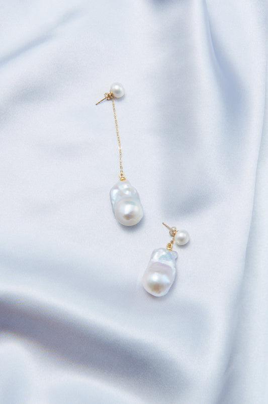 Baroque Pearl Long Short Earring