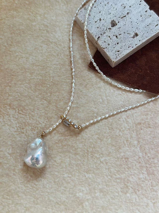 Large Baroque Pearl Adjustable Necklace