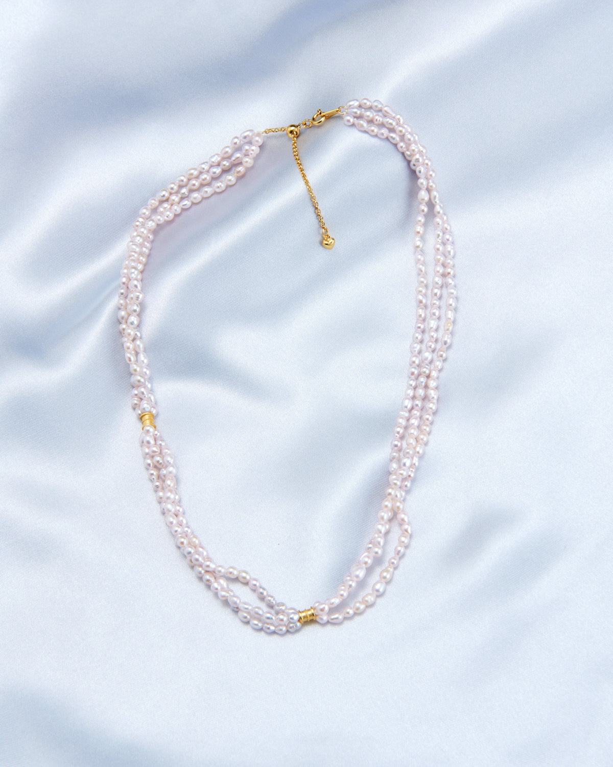 Fairy Blush Triple-Strand Pearl Necklace