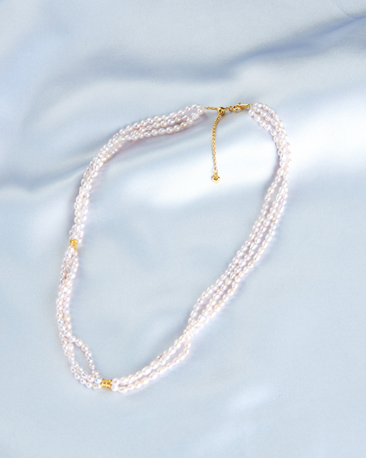 Fairy Blush Triple-Strand Pearl Necklace