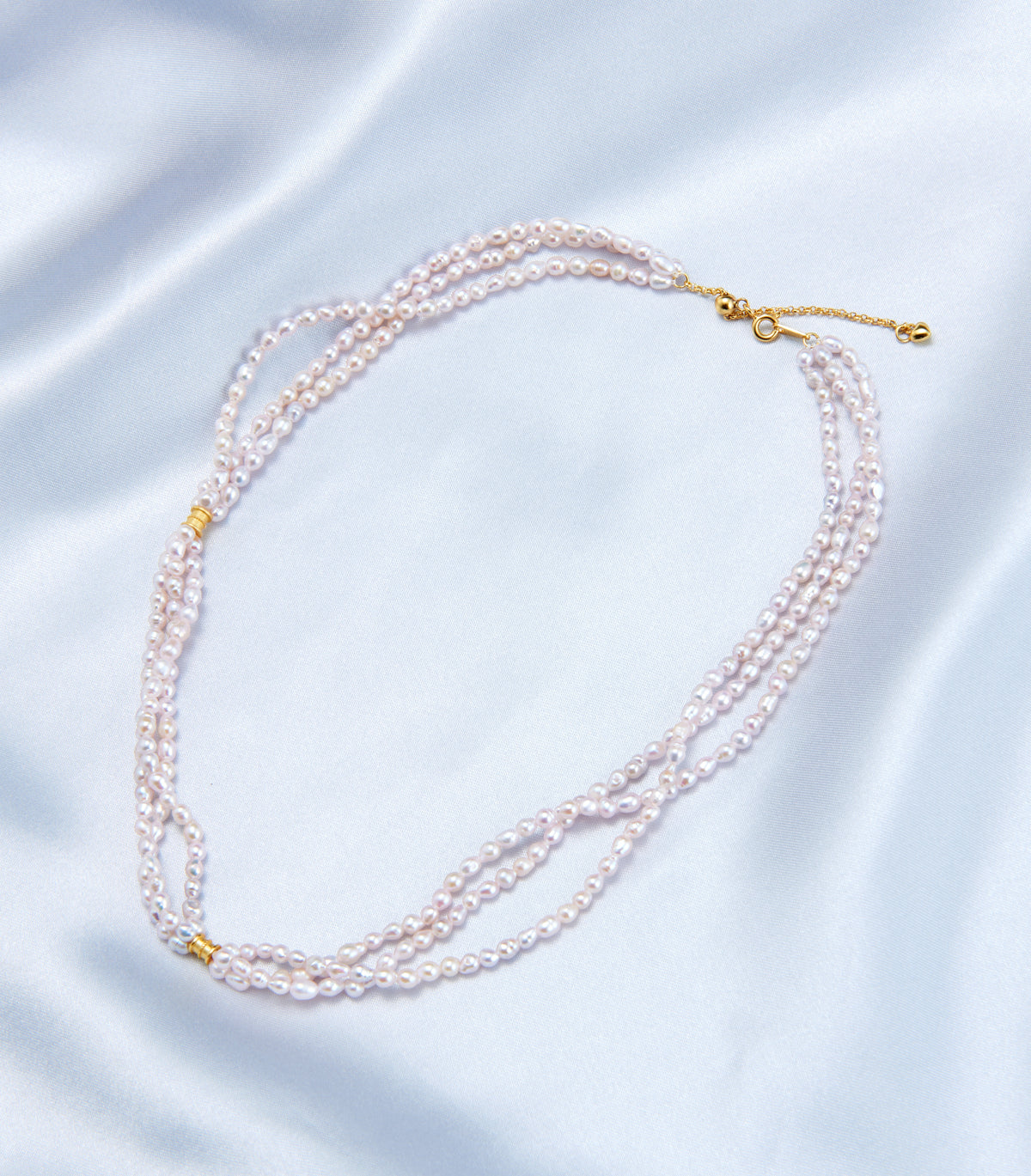 Fairy Blush Triple-Strand Pearl Necklace