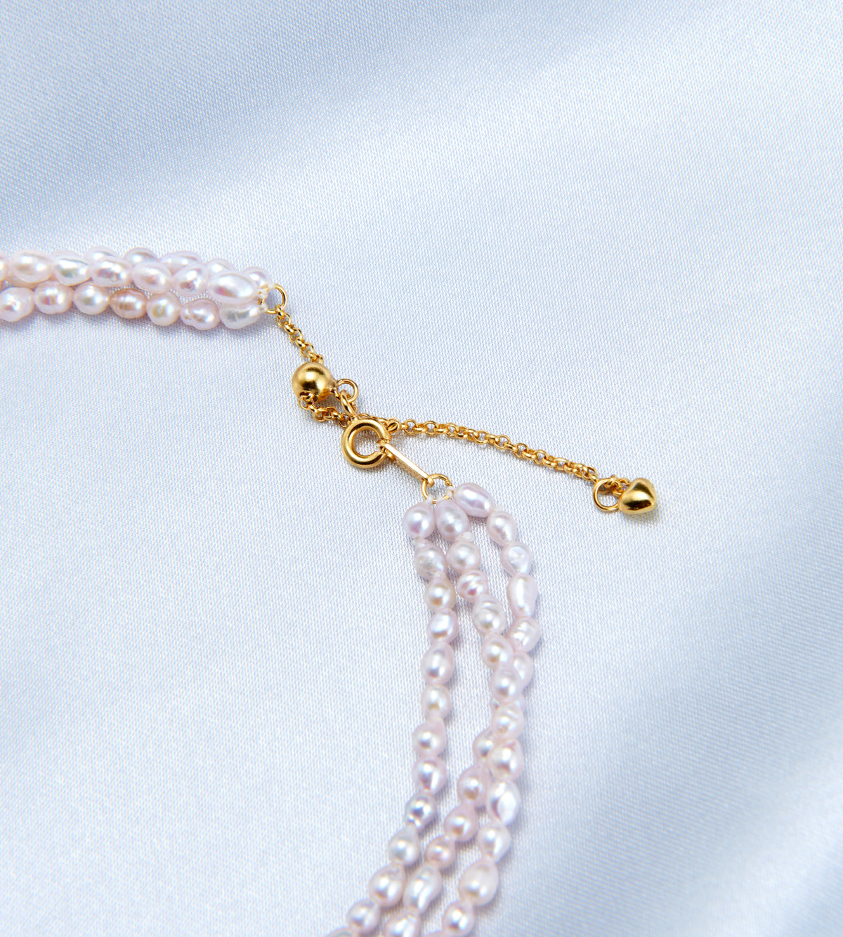 Fairy Blush Triple-Strand Pearl Necklace