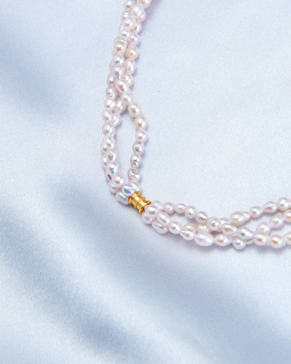 Fairy Blush Triple-Strand Pearl Necklace