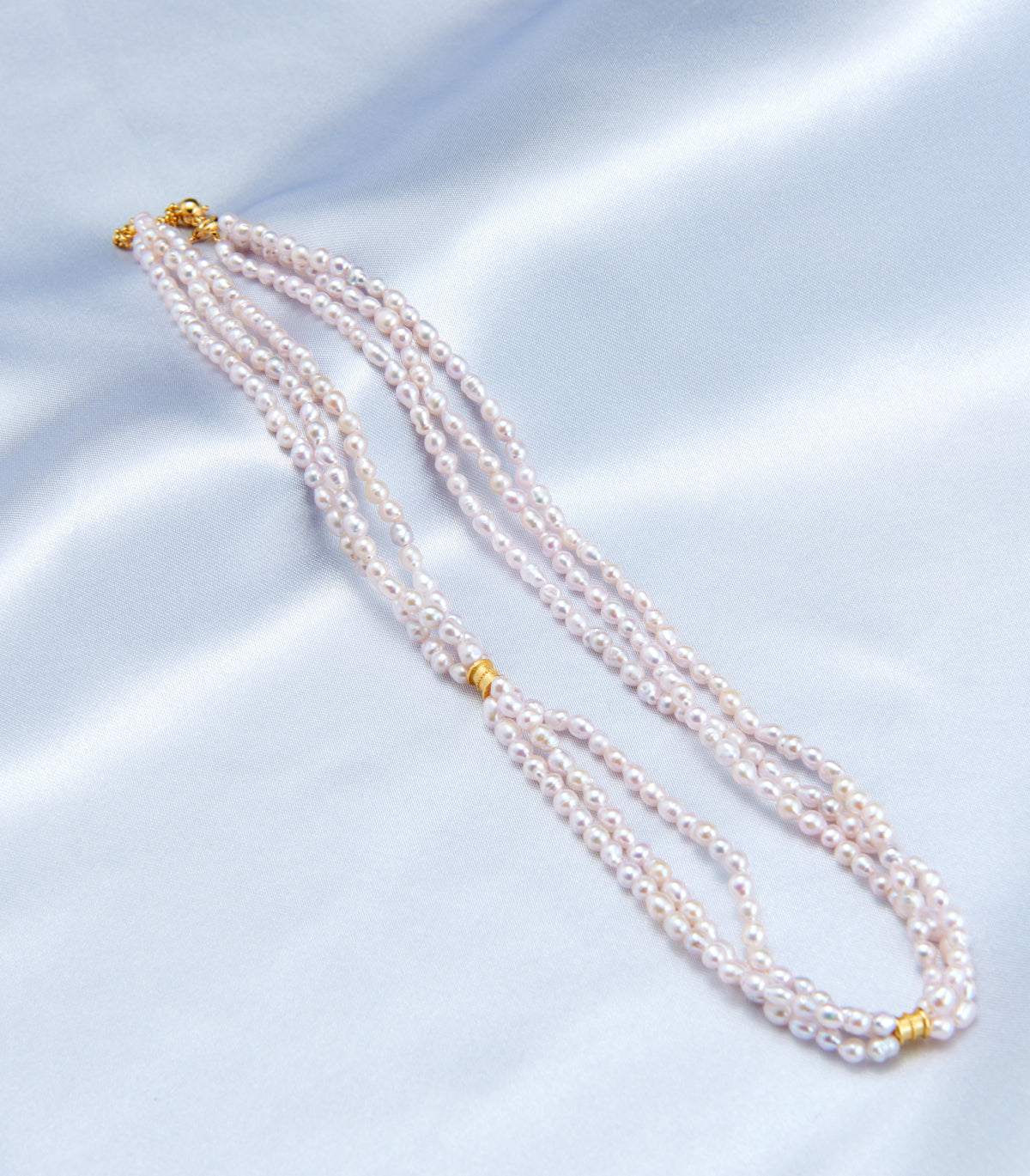 Fairy Blush Triple-Strand Pearl Necklace