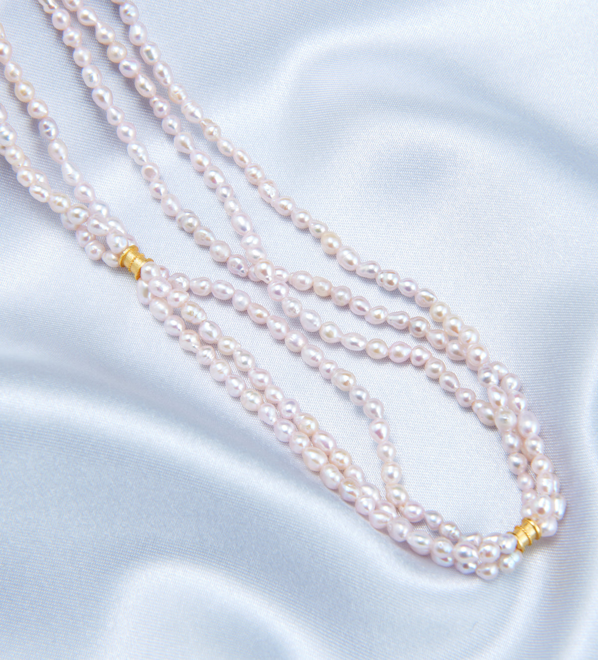 Fairy Blush Triple-Strand Pearl Necklace