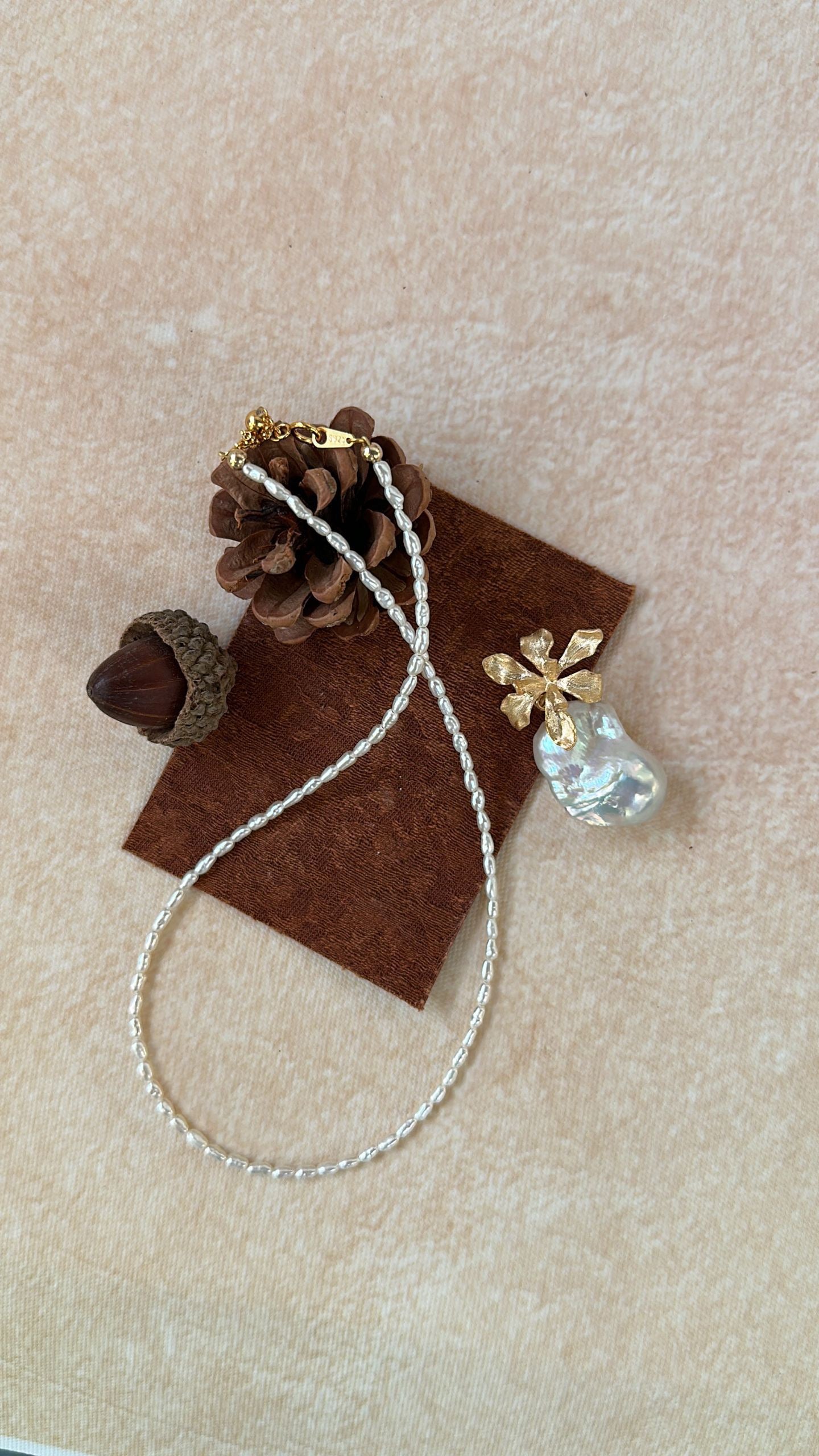 Big Bead Baroque Flower Necklace