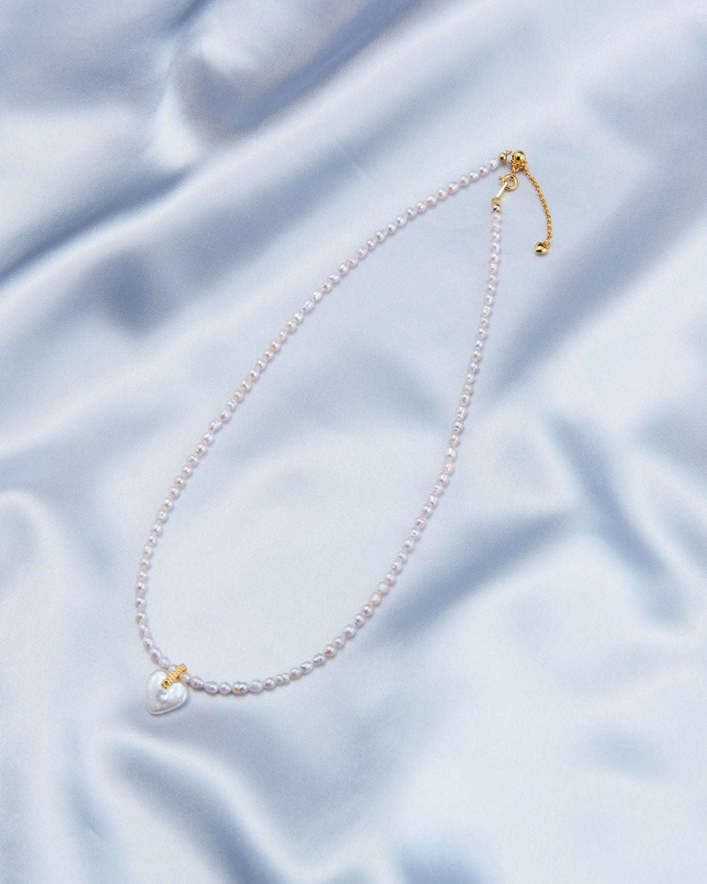 Blush Fairy Heart Pearl Necklace