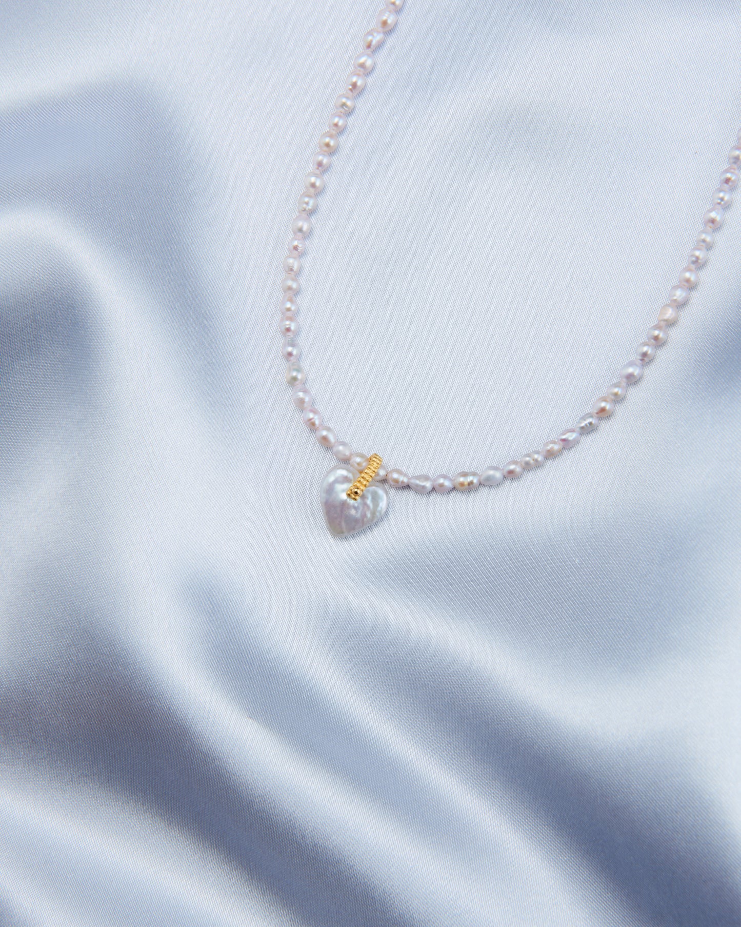 Blush Fairy Heart Pearl Necklace