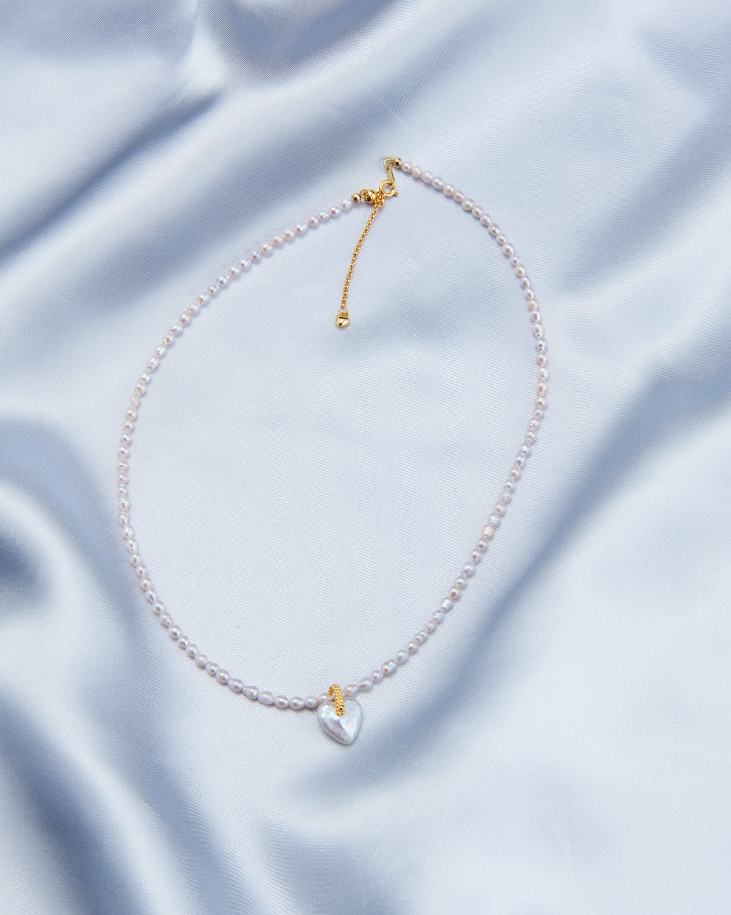 Blush Fairy Heart Pearl Necklace