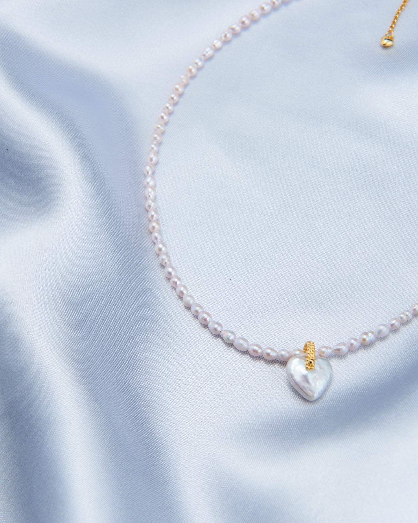 Blush Fairy Heart Pearl Necklace
