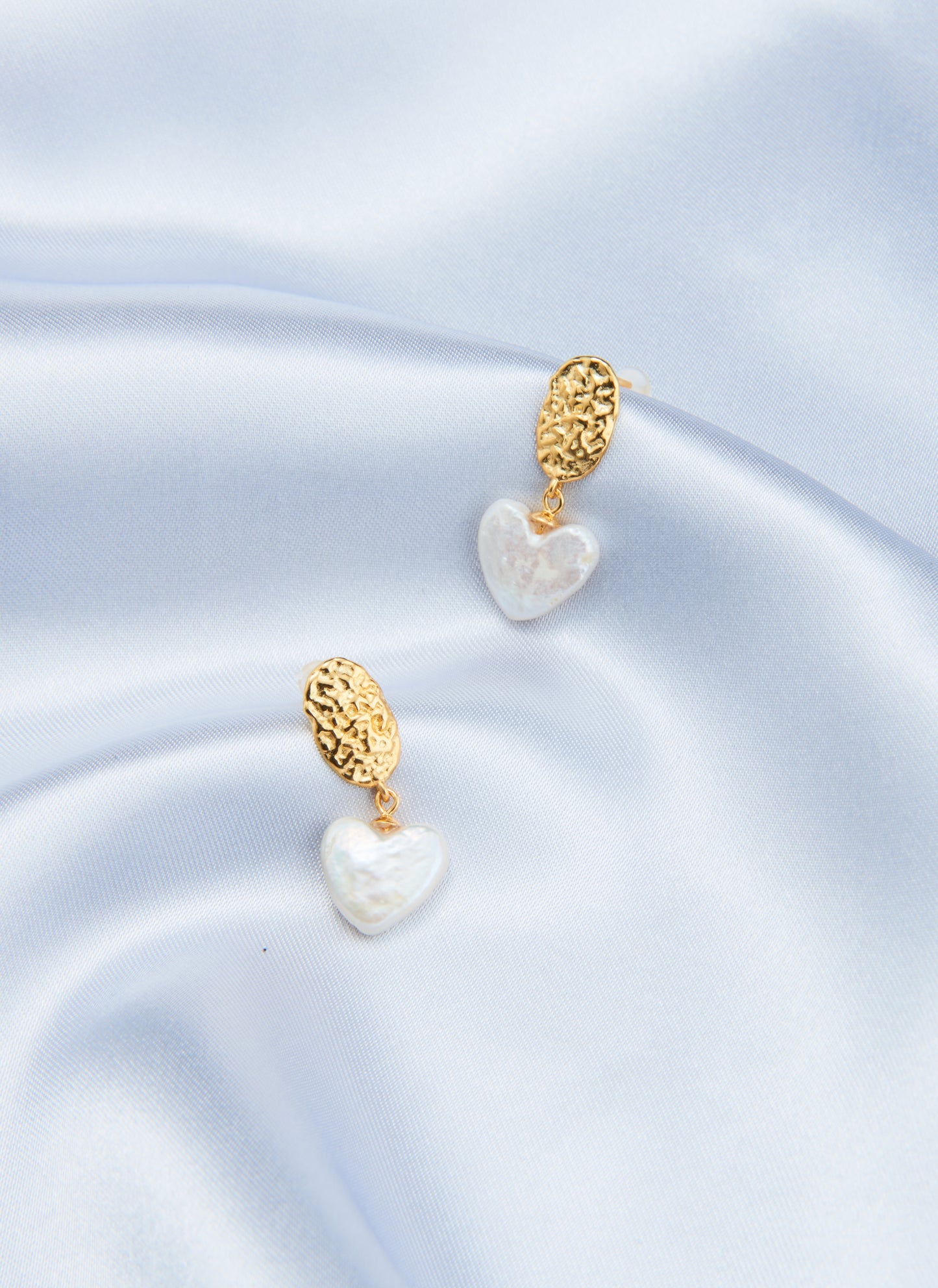 Vintage Heart Pearl Earrings