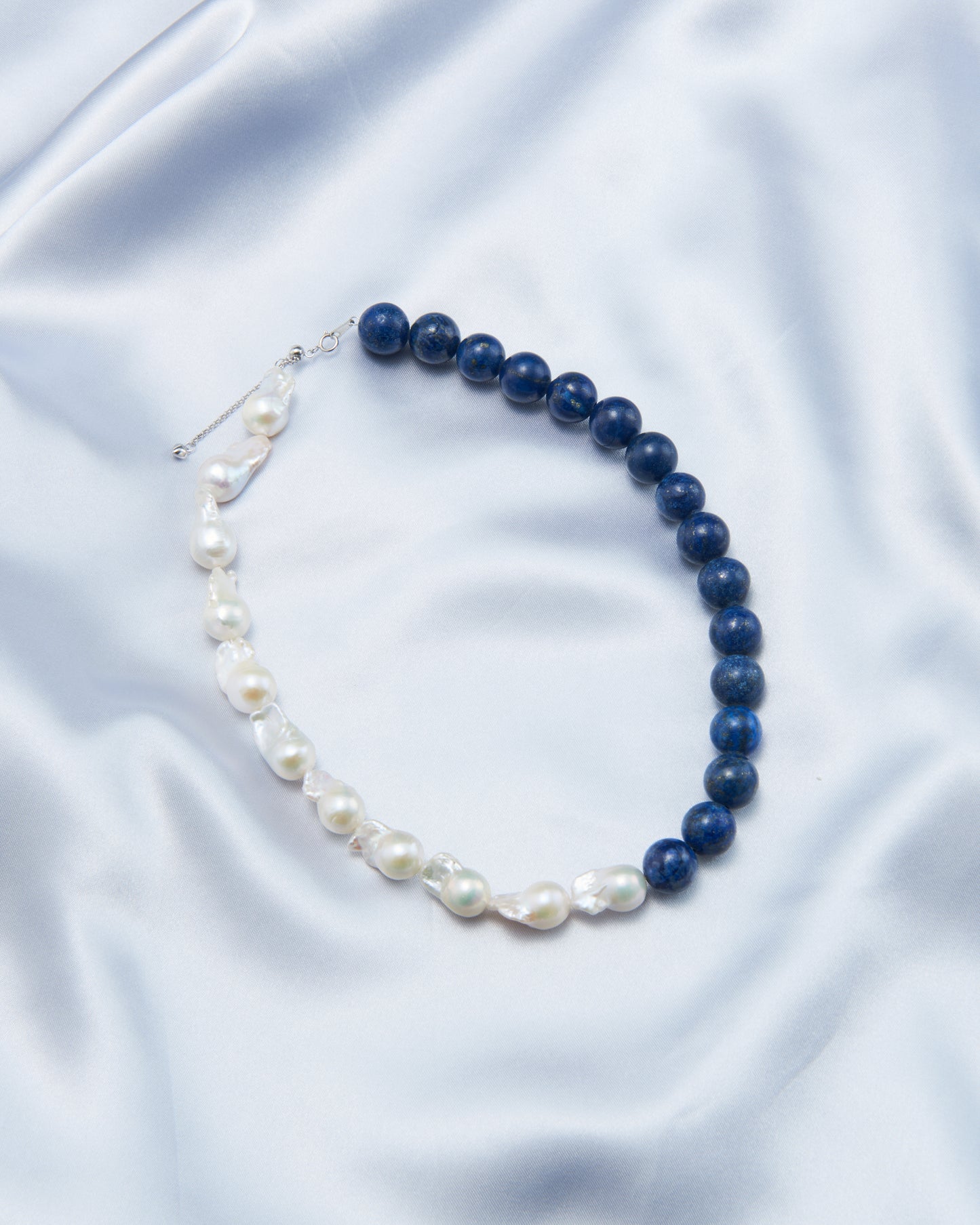 Baroque Pearl Lapis Lazuli Statement Necklace