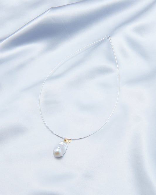 Large Bead Coin Baroque Pearl Necklace