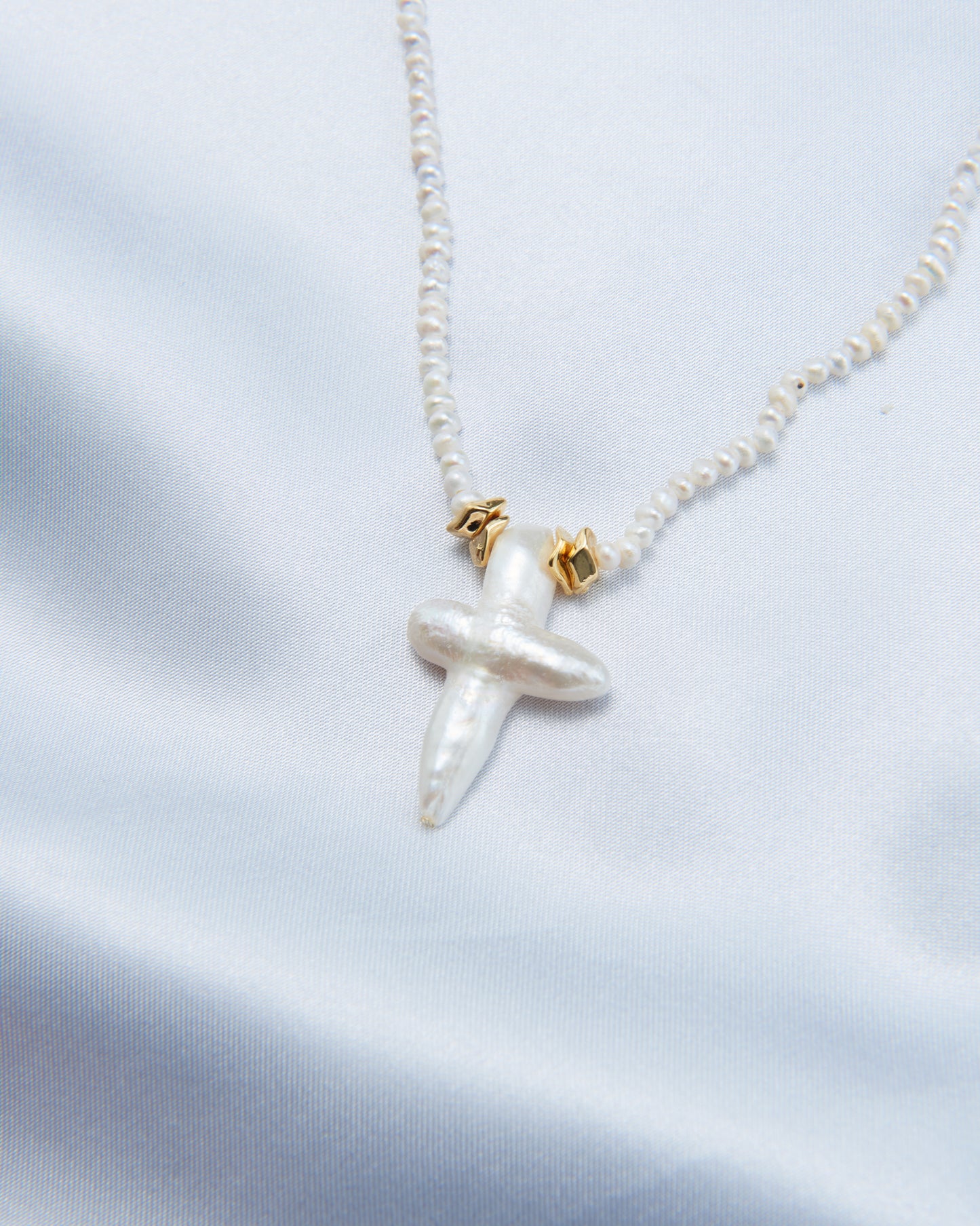 Cross Baroque full Pearl Necklace
