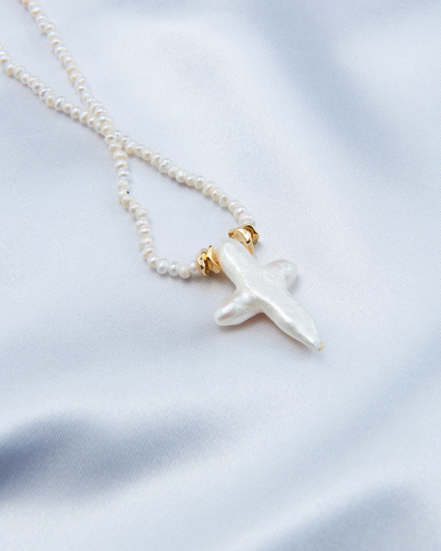 Cross Baroque full Pearl Necklace