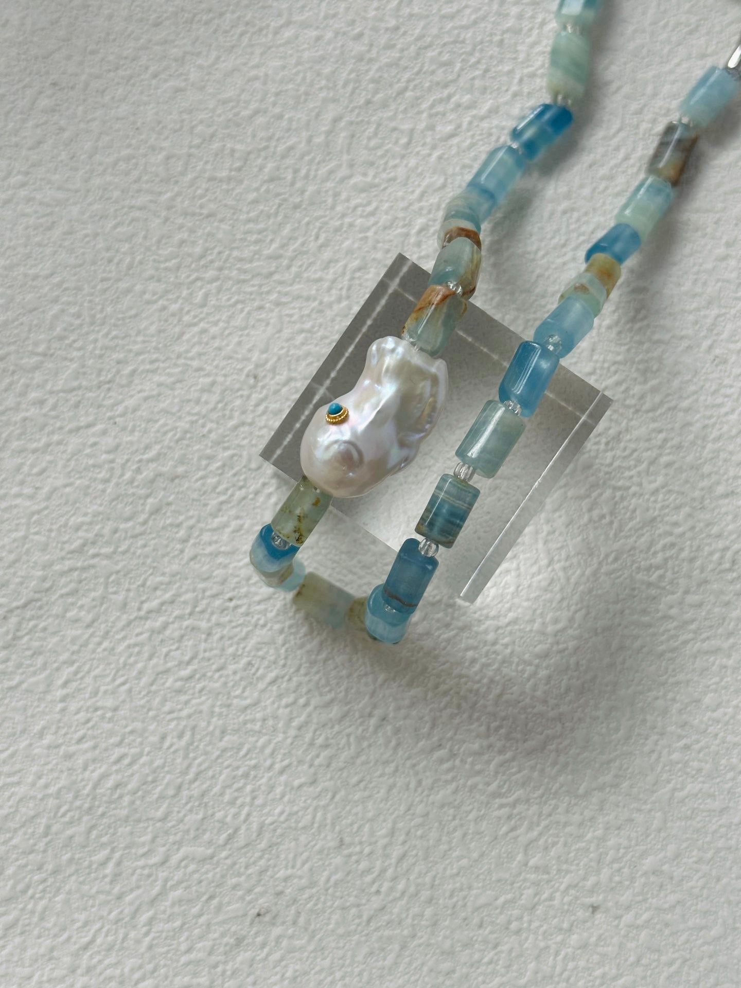 Blue Turquoise Baroque Pearl Necklace