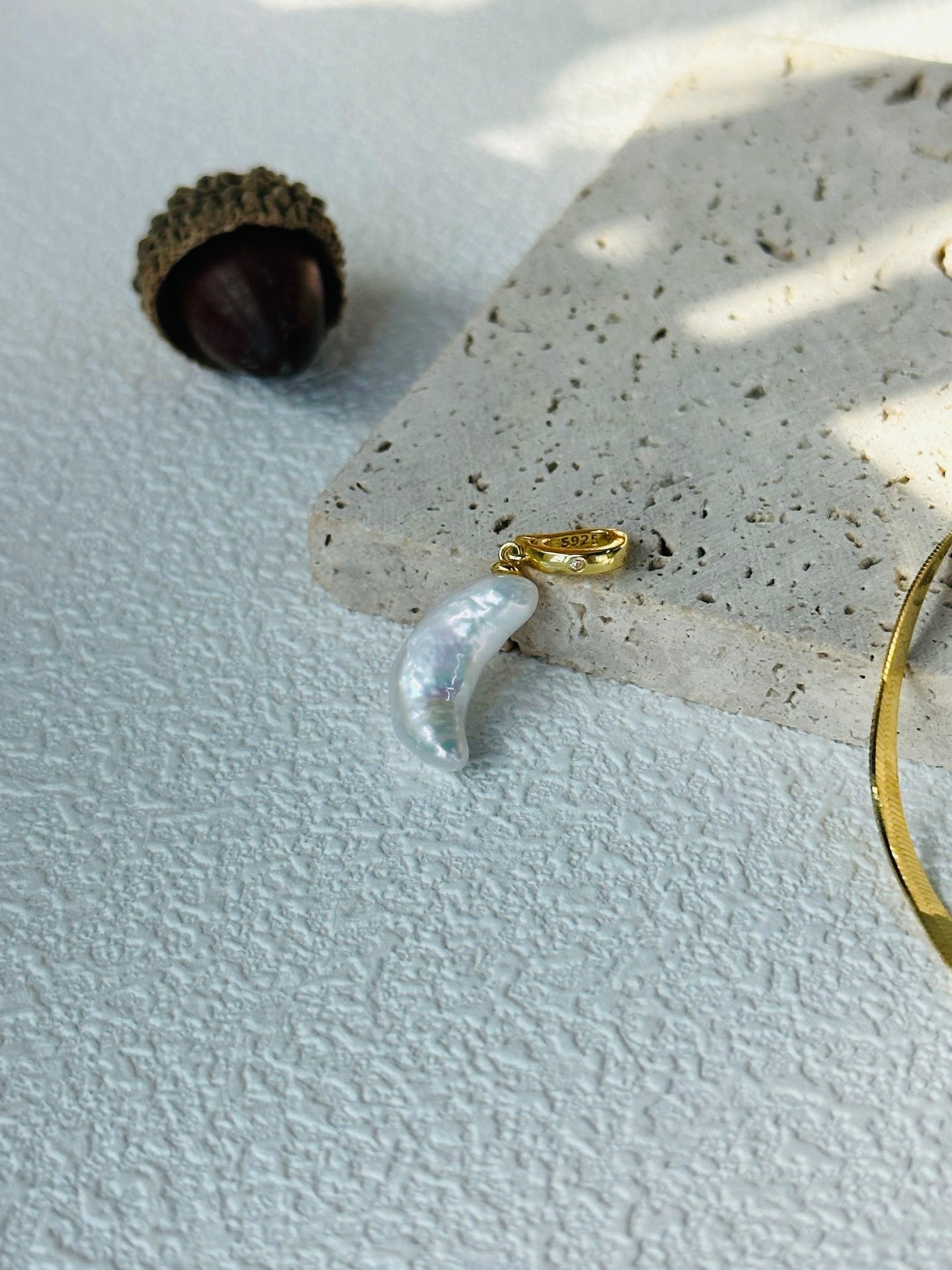 Moon Baroque Pearl Necklace
