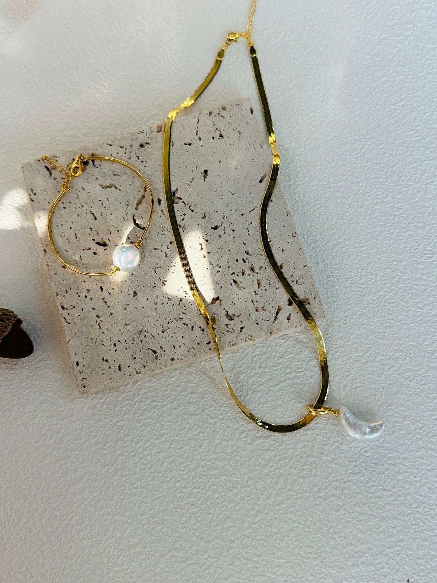 Moon Baroque Pearl Necklace