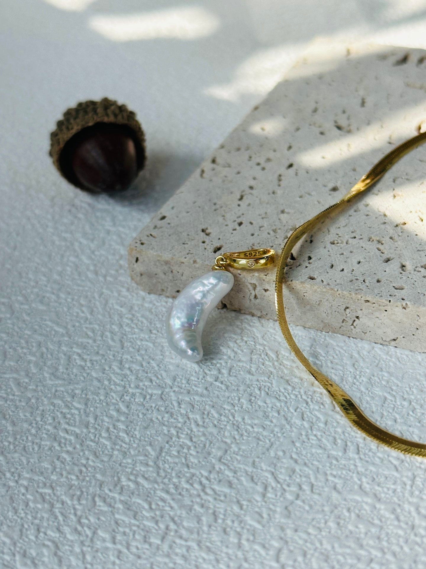 Moon Baroque Pearl Necklace