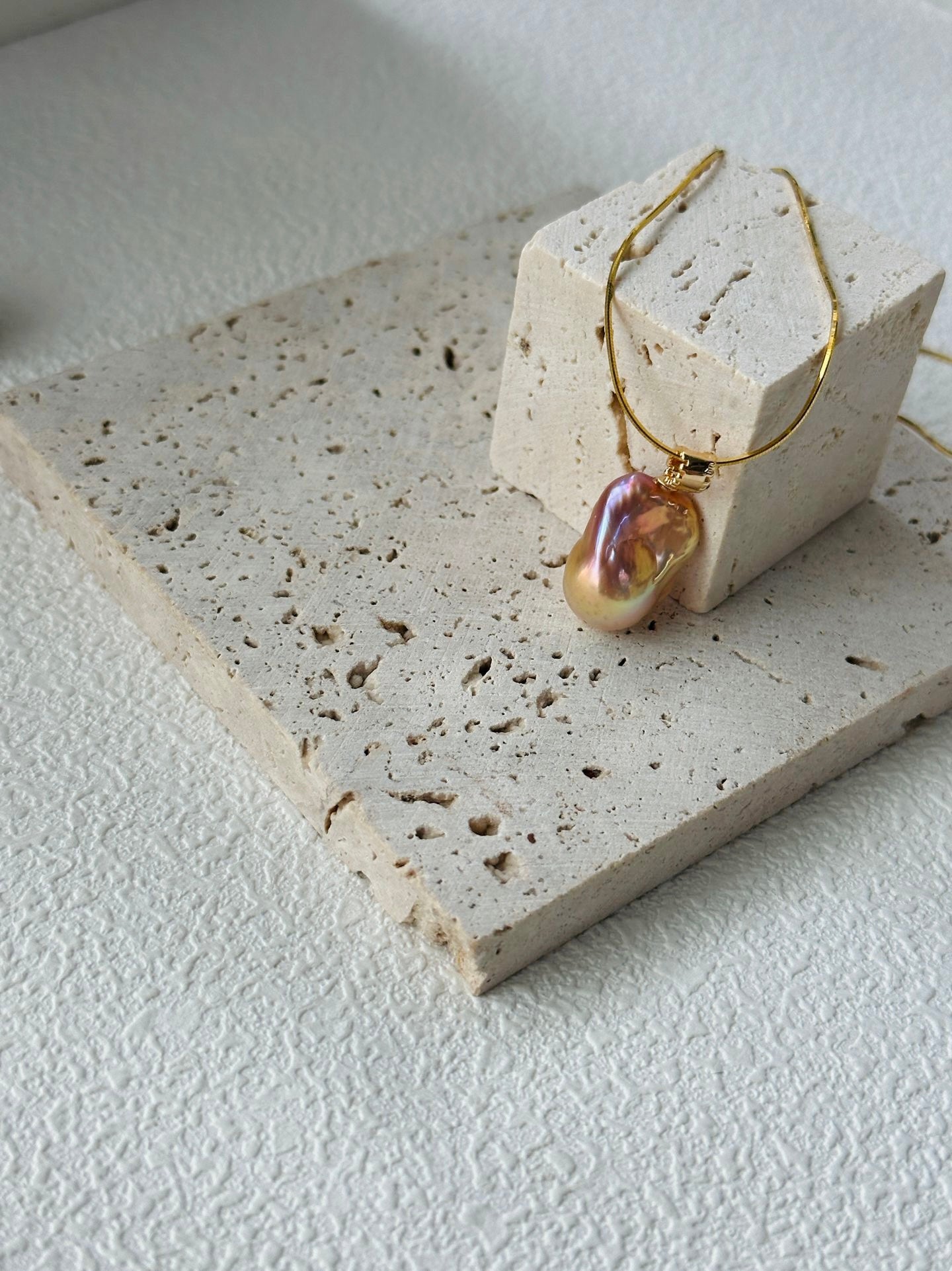 Pink Baroque Pearl Necklace