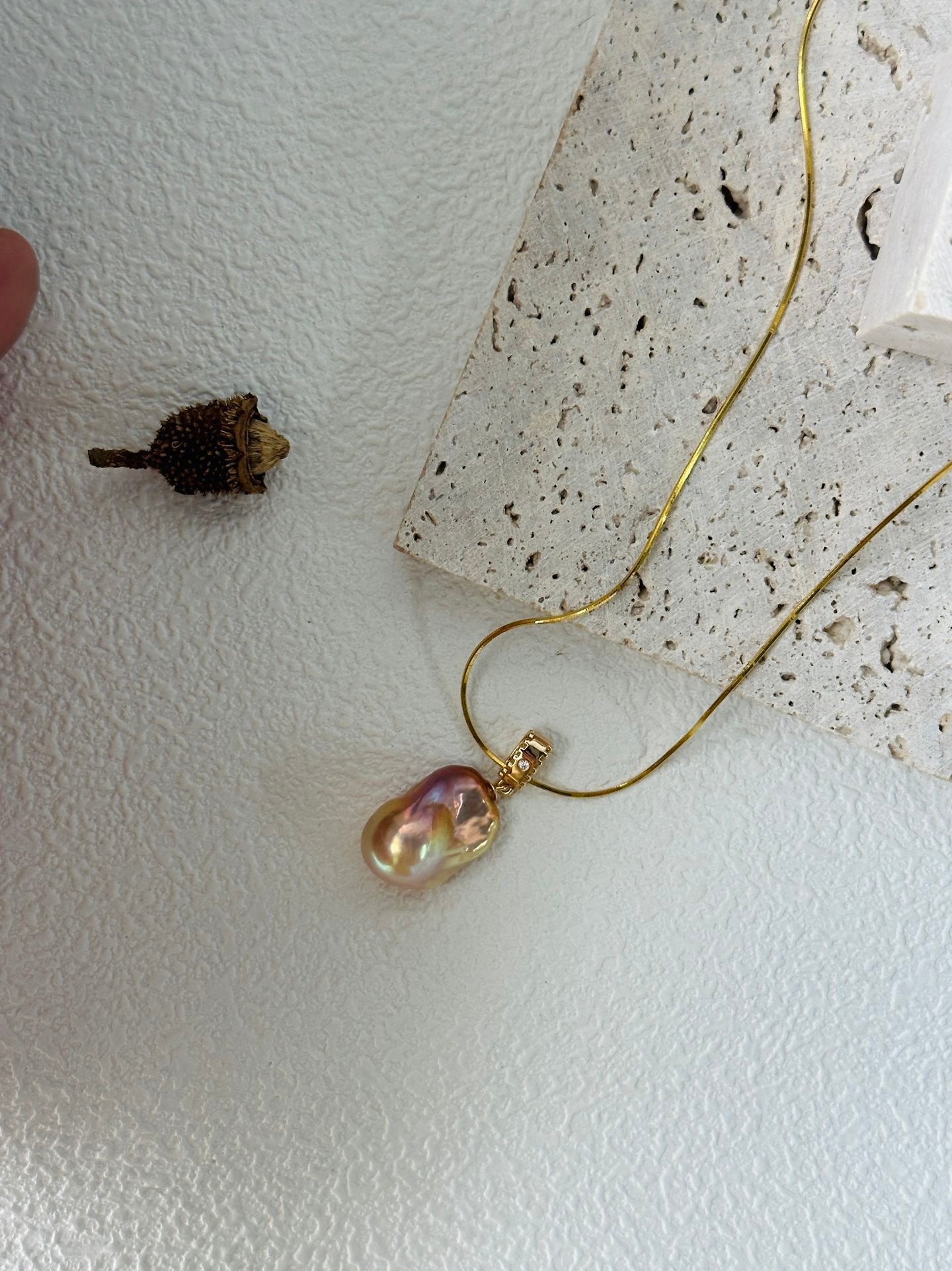 Pink Baroque Pearl Necklace