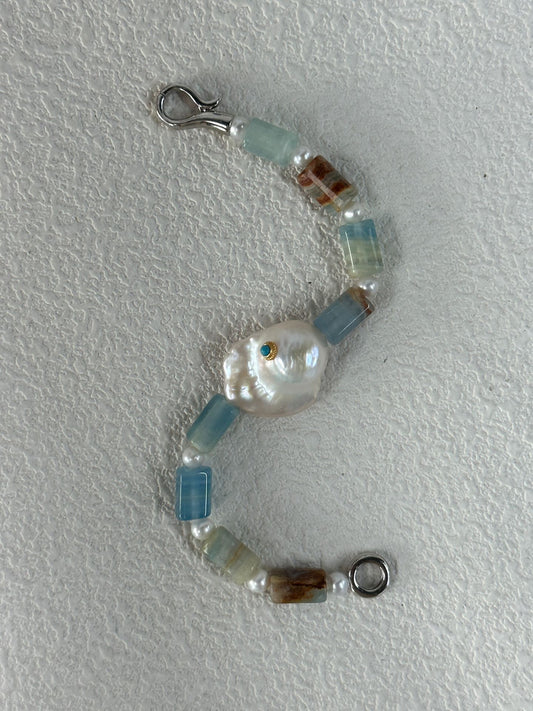 Blue Turquoise Baroque Pearl Bracelet