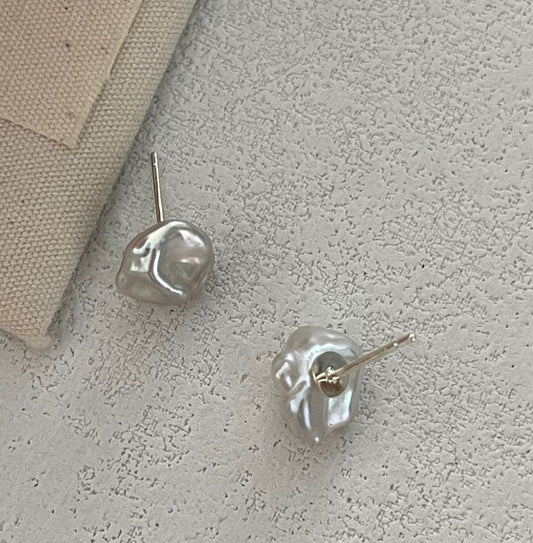 Blue Small Keshi Pearl Earrings