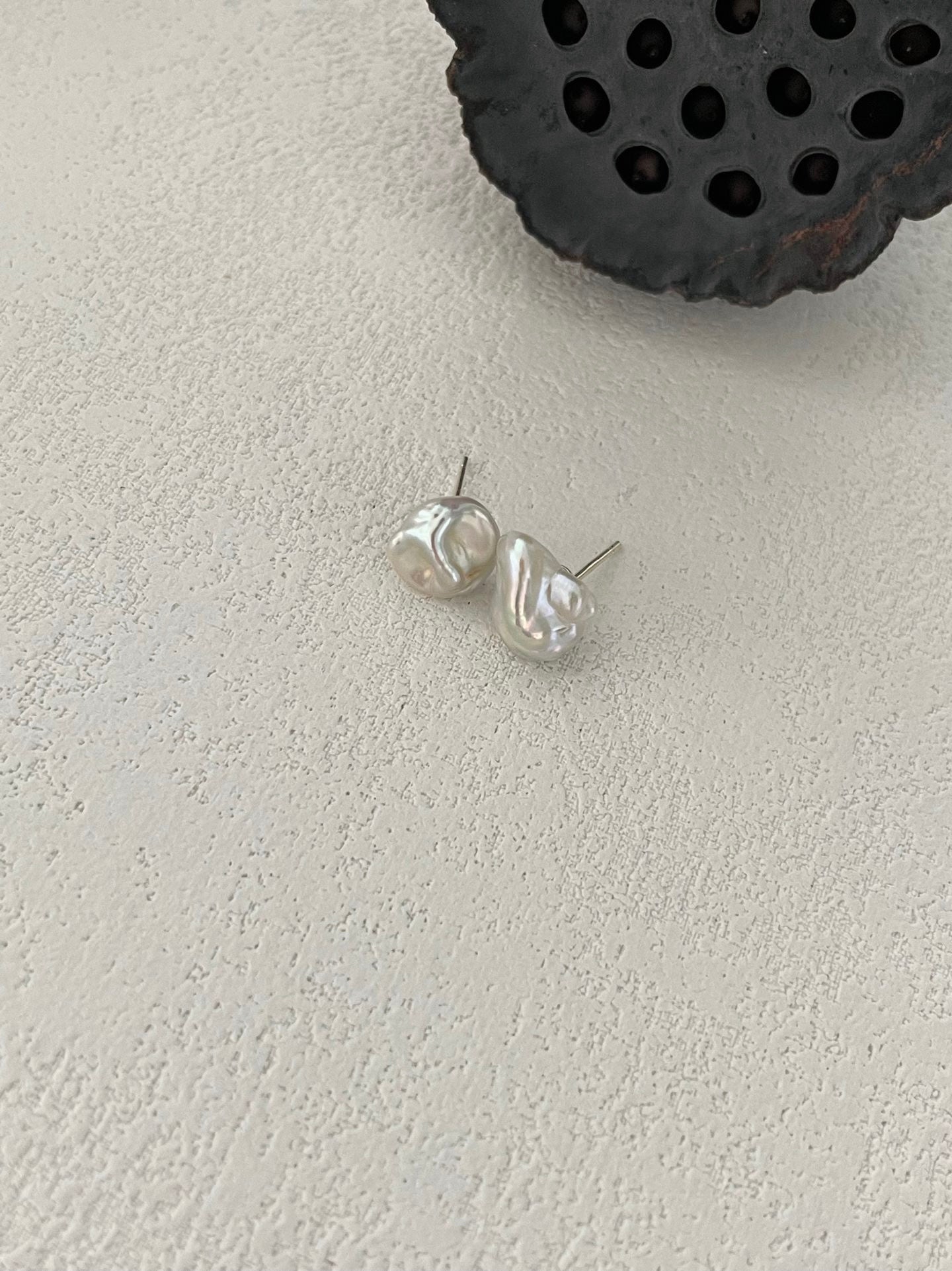 Blue Small Keshi Pearl Earrings