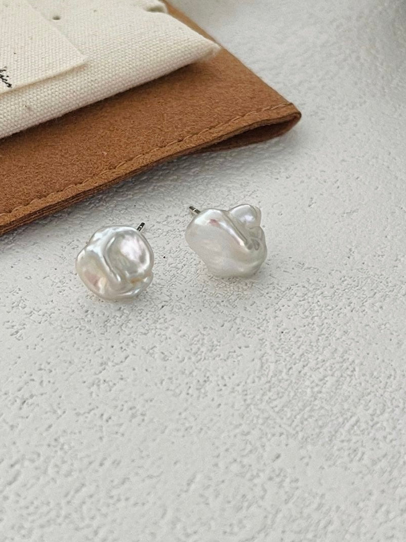 Blue Small Keshi Pearl Earrings