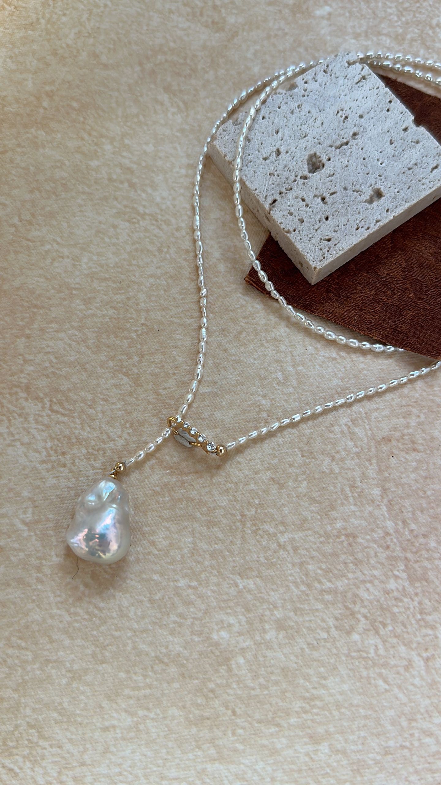 Large Baroque Pearl Adjustable Necklace